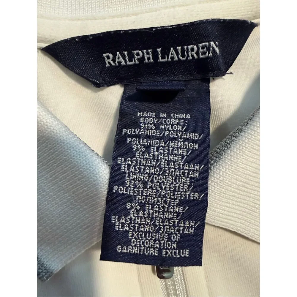 Ralph Lauren Girls White and Silver Drop Waist Tennis Dress, Big Pony- 10/12